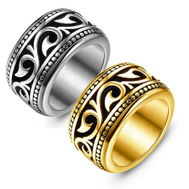 Tilani Europe and the United States cross-border Amazon supply titanium steel men's totem ring fashion titanium steel ring jewelry