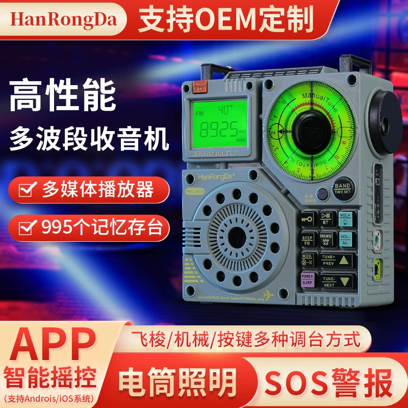 Высокопроизводительное авиационное радио портативное наружное внедорожное освещение аварийное радио Bluetooth TF игра в карты