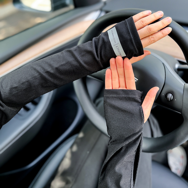 2023 New Women's Summer Outdoor Sun Protection UV Arm Sleeves Arm Guards Gloves Sunshade Driving Arm Sleeves
