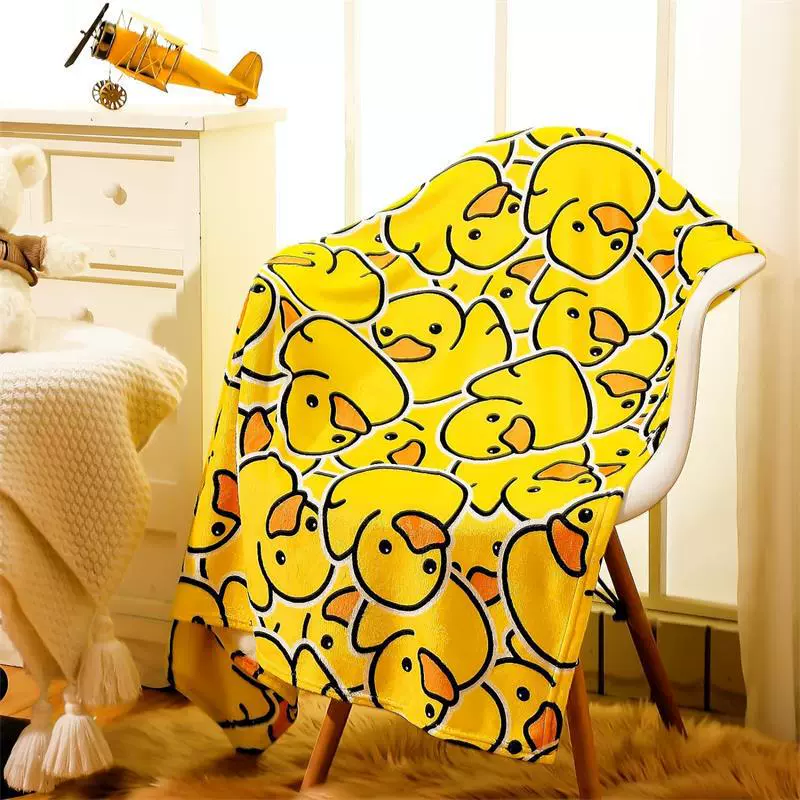 Горячая продажа милый мультфильм резиновая утка украшения шерстяная крышка одеяло кровать стул автомобиль диван спальня фланелевое одеяло