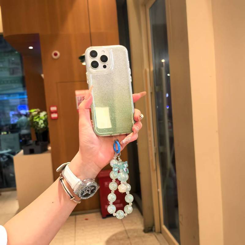 iPhone15/14promax Apple 16 携帯電話ケース 13 ブレスレット保護カバー付きのフラッシュグリーンボール紙|undefined