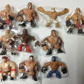 WWE职业美摔 摔跤手 摔角手 十个一套 套装 Q版可动公仔人偶模型