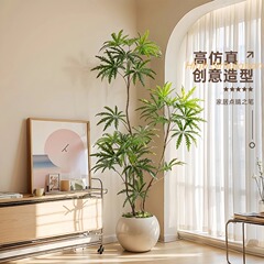 孔雀の木模擬緑の植物ハイエンドライト高級リビングルームバイオニック偽植物屋内大型床置き鉢植え装飾装飾品