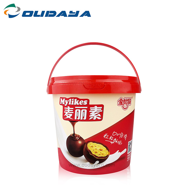 模内贴标食品级塑料包装桶巧克力桶麦丽素桶