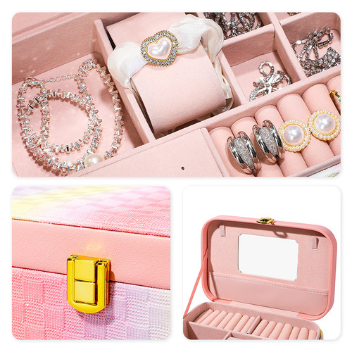 Yuanchang Large Capacity Jewelry Earrings Jewelry Storage Box Simple Portable Ring Ear Jewelry Box Necklace Wholesale Box
