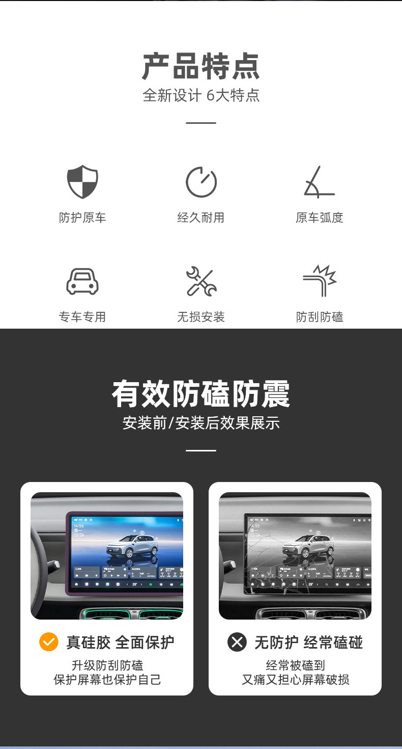 Suitable for Zero Run B10 Silicone Screen Protector Frame B01 Navigation Screen Anti-Collision Car Interior Decoration