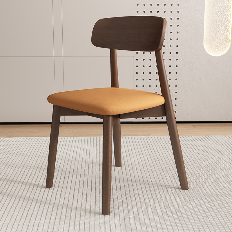 Silla de comedor de madera sólida, silla de comedor de madera nórdica, silla de comedor, silla de respaldo, silla de ganoderma lucidum