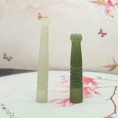 天然和田玉玉石青白色香烟烟嘴批发循环型烟具烟袋可清洗男士礼品|ru