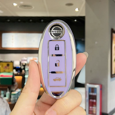 Nissan New Sylphy Car Key: Car key bag - nissan-model-a-3-button-trunk-charming-purple-single-shell