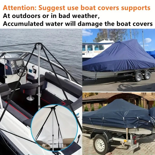 Oxford fabric boat cover 210D fishing boat dustproof and rainproof boat cover V-shaped boat protector Boatcover boat cover