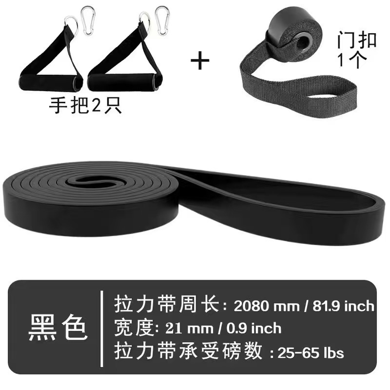 Black - (advanced model 25-65 pounds pulling force) handle + door buckle + carab…