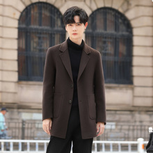 双面羊毛呢大衣男中长款2025秋冬季韩版修身休闲羊毛呢子外套风衣