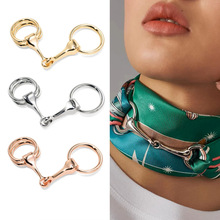 简约马衔扣高级感高档丝带扣三环合金丝巾扣衣角扣女服装配饰批发