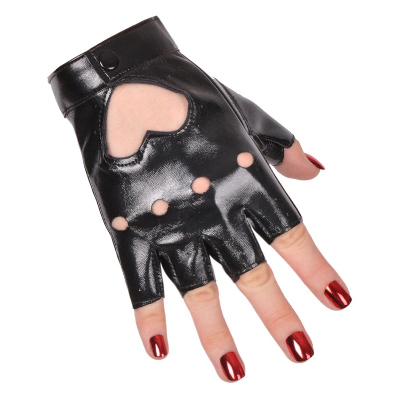 Gloves Women's Half-Finger Street Dance Performance Stars Stage Performance Gloves Hearts Hollow Fingers