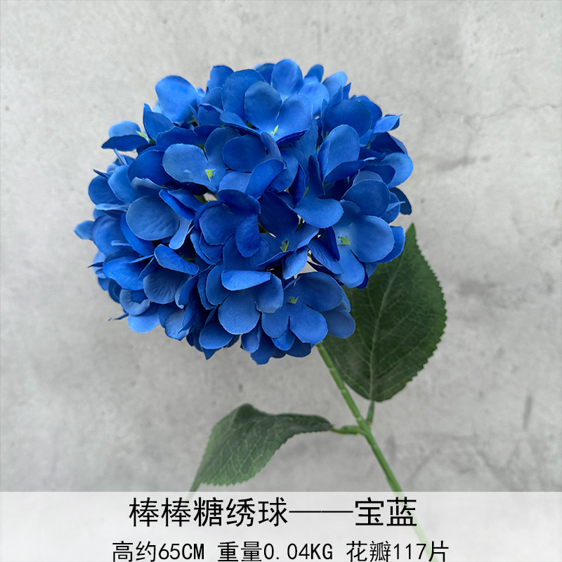 Nuevo en 2025, Decoración de Flores de Hortensia Individual en Forma de Piruleta, Recomendado para Decoración de Salones de Boda, Hoteles y Hogares, Diseño de Arreglos Florales, Decoración Suave