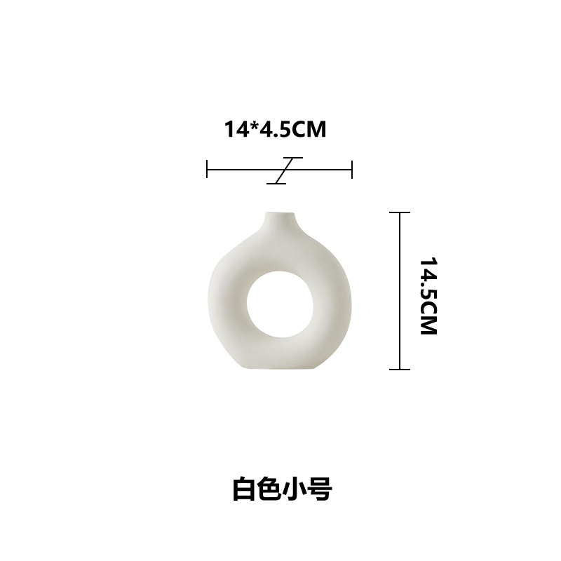 Amazon creativo donuts flor de cerámica flor de alto nivel de sensación de sala de estar comedor geometría decoración decorativa de mesa