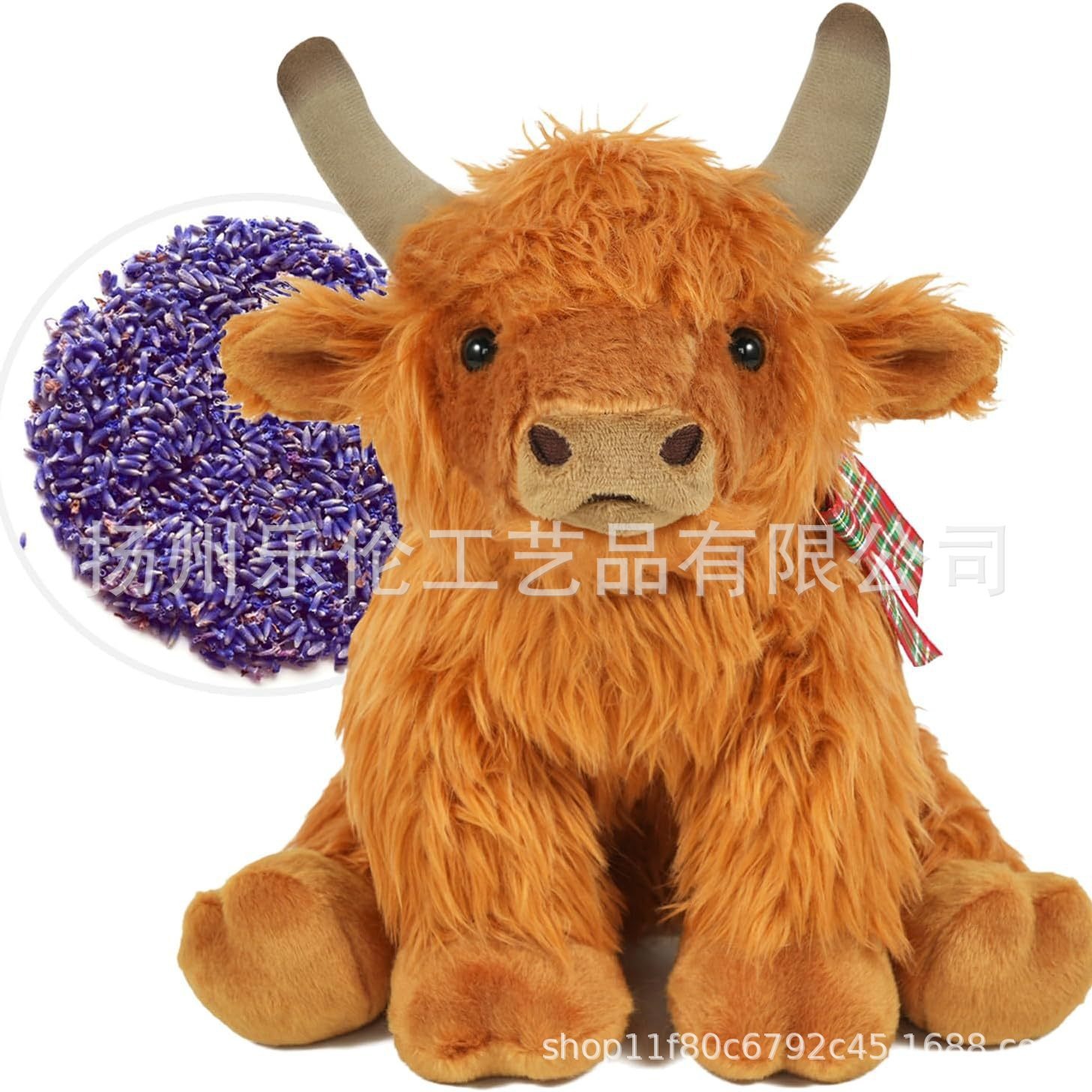 Pequeño lote de fábrica personalizada explosión en línea muñeca de peluche de pelo largo escocés Hangland se puede llenar