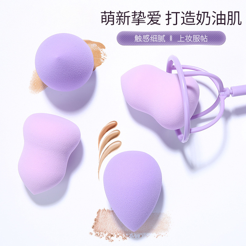 LMLTOP huevo de belleza conjunto de 3 piezas de gota de agua de calabaza en polvo para enviar el estante de almacenamiento A80224