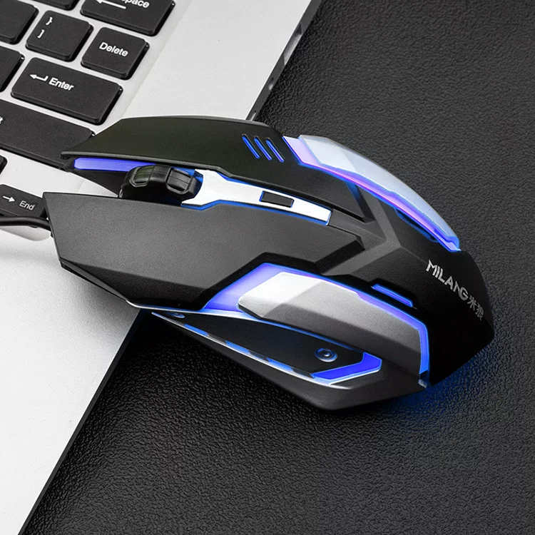 米狼 M6 luminous game wired mouse desktop computer notebook office weighted game cross-border wholesale