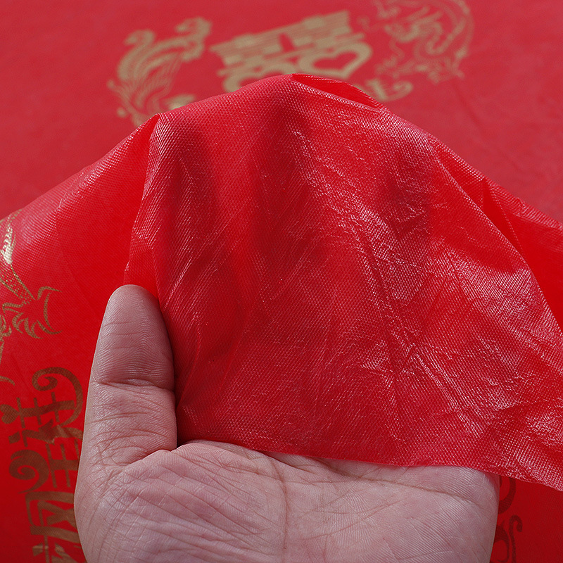 结婚桌布一次性婚庆婚礼酒席喜事喜字圆桌婚宴用加厚红色台布餐饮|undefined