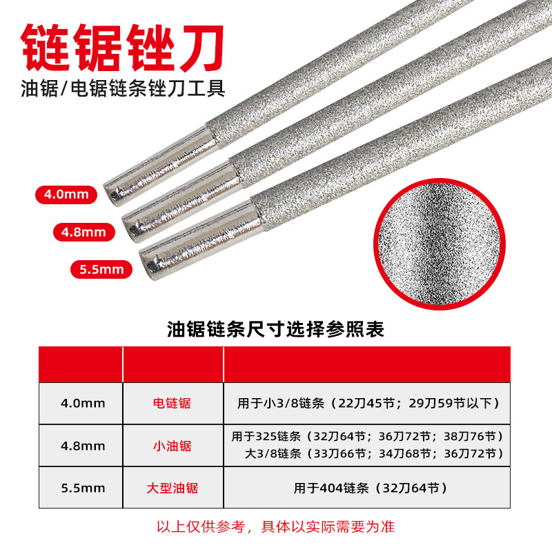 丸やすり4.0/4.8/5.5チェーンソーは金刚砂メッキチタン挫折ダイヤモンド油鋸やすりを挫折させた|undefined