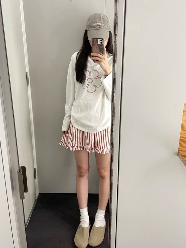 白色薄款防晒罩衫长袖t恤女夏季微透印花宽松慵懒风防紫外线上衣|undefined