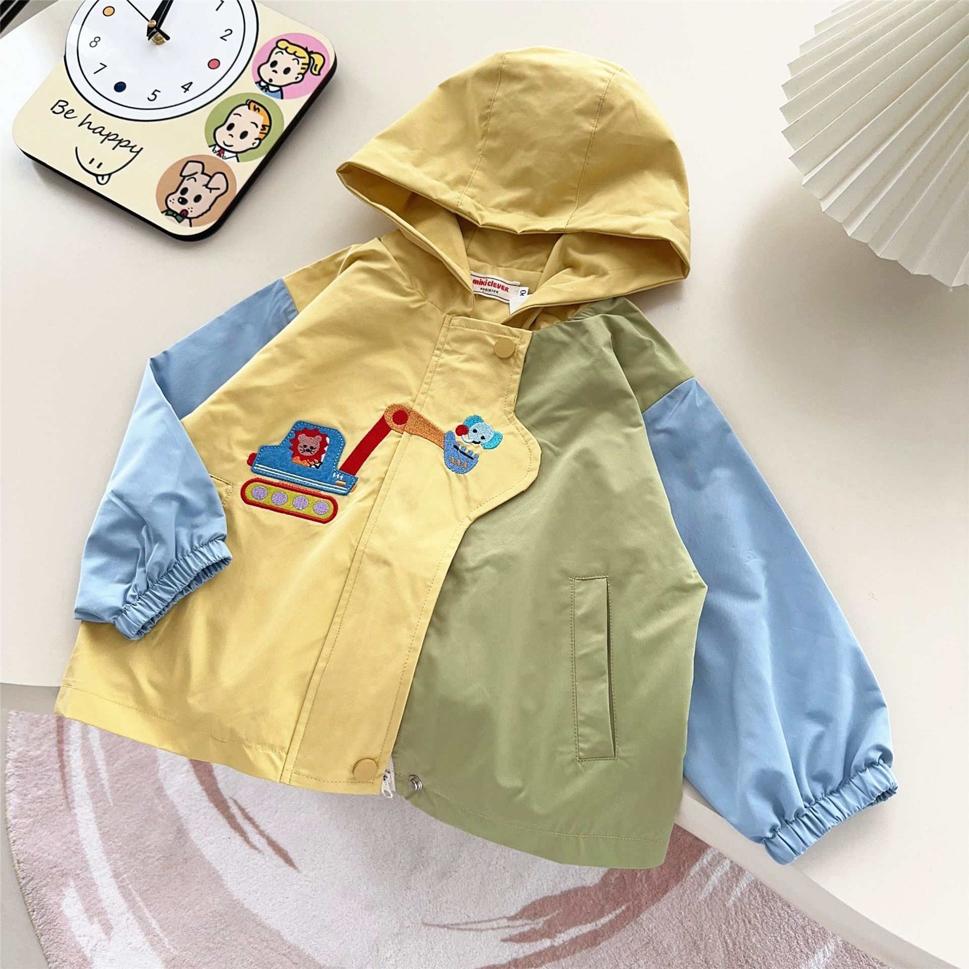 Japanese-Style Children's Clothing Boys and Girls Windbreaker Children's Jacket 2025 Autumn New Model Excavator Windproof Jacket 9007
