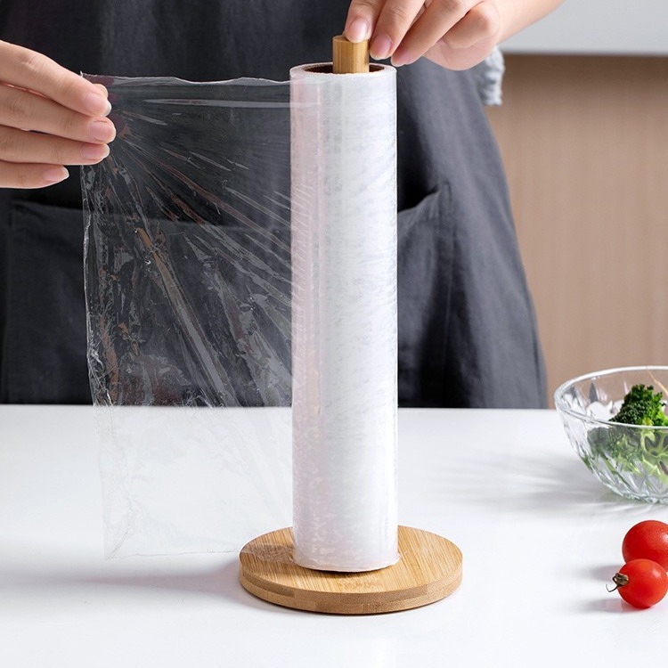 Estante de toallas de cocina creativo para el hogar sin agujeros de papel rodante vertical estante de toallas de bambú perezosas soporte de madera sólida