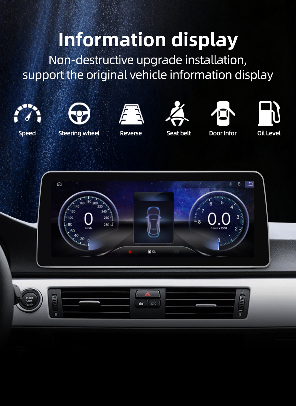 Car Navigation Large Screen Suitable for Bmw 3 Series E90 E91 E92 E93 2005-2012 Bluetooth Carplay