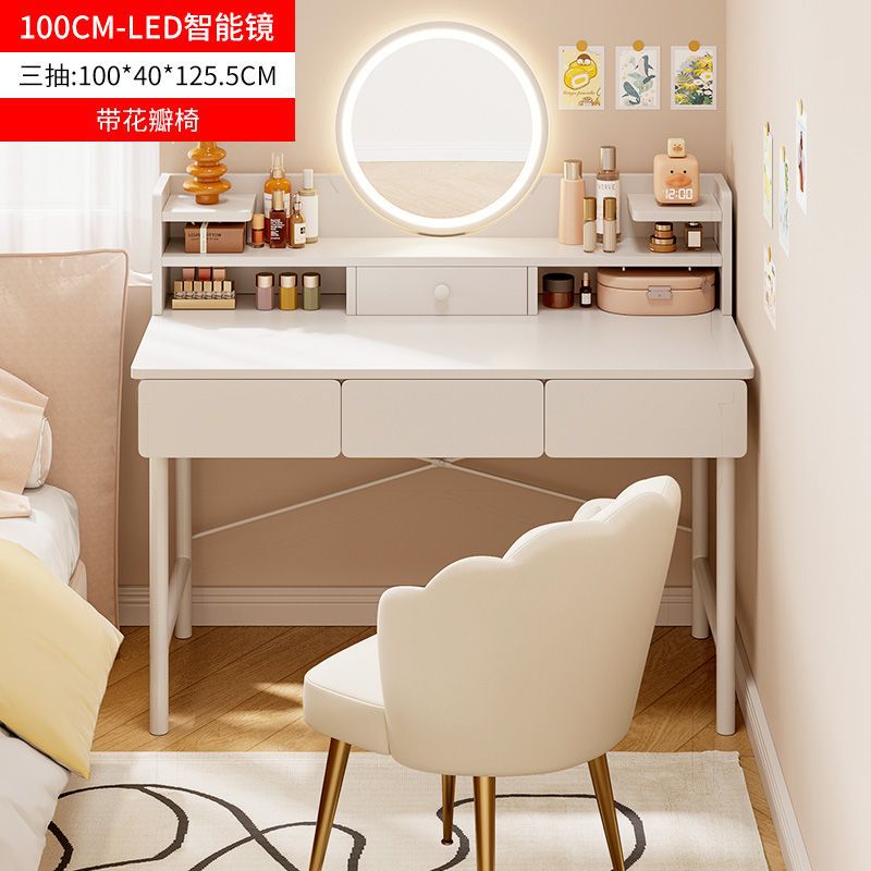 Mesa de maquillaje simple moderna al lado de la cama simple mesa de tocador dormitorio pequeño tipo de casa mesa de maquillaje mesa de estilo de red inins image 30