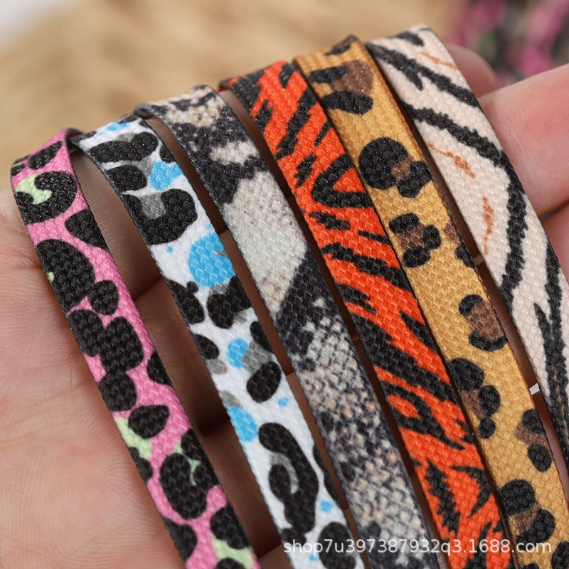 Камуфляжные шнурки для кроссовок AJ1, набор шнурков для кроссовок AF1 Air Force One с принтом животных: леопардовый, зебровый и змеиный принт.