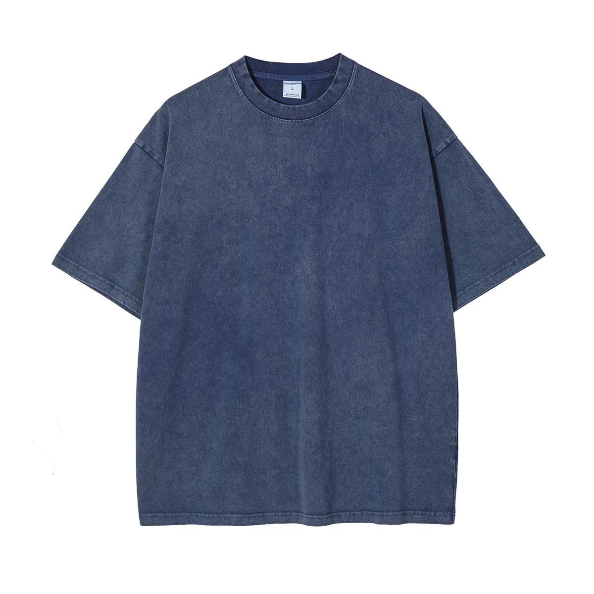 Nueva camiseta de manga corta para hombre, teñida con cera, estilo vintage, de marca americana de moda, retro, oversize, para parejas.