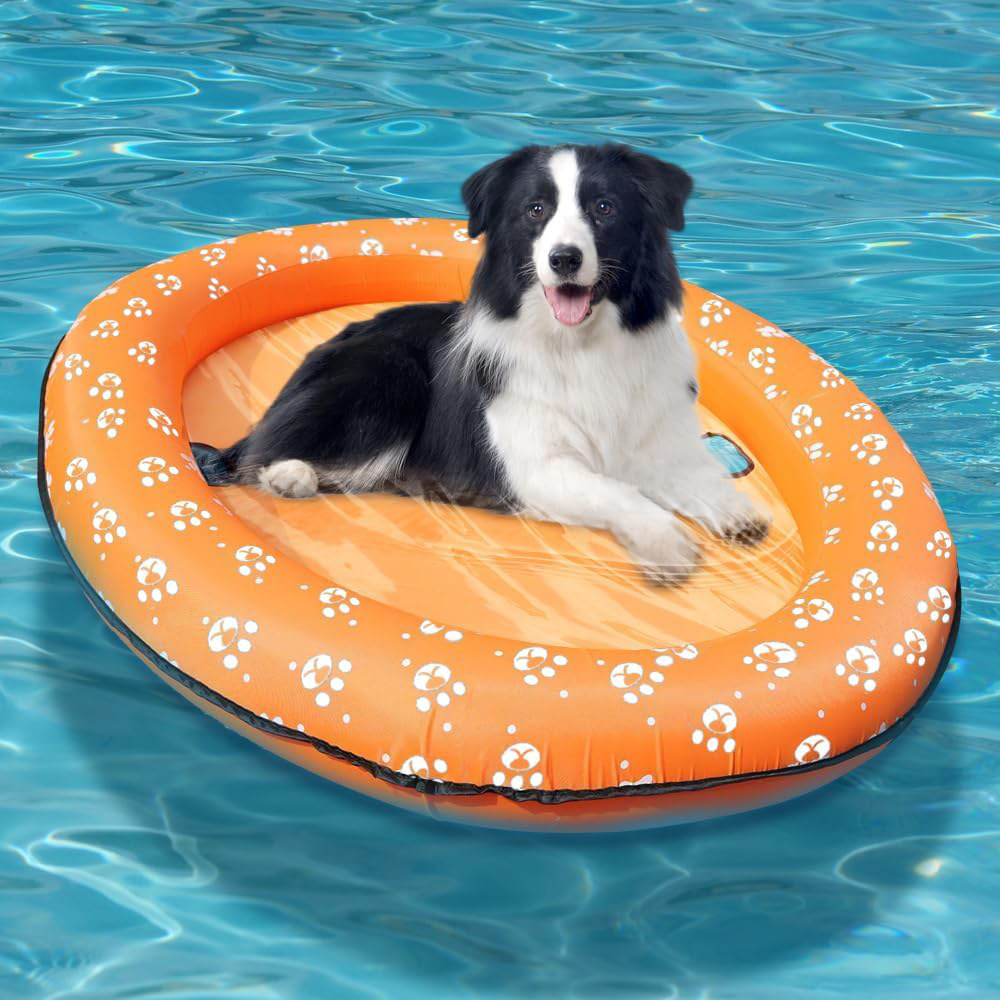 充气宠物浮排水上戏水玩具网布套狗狗水池清洁用品猫咪大型犬浮床