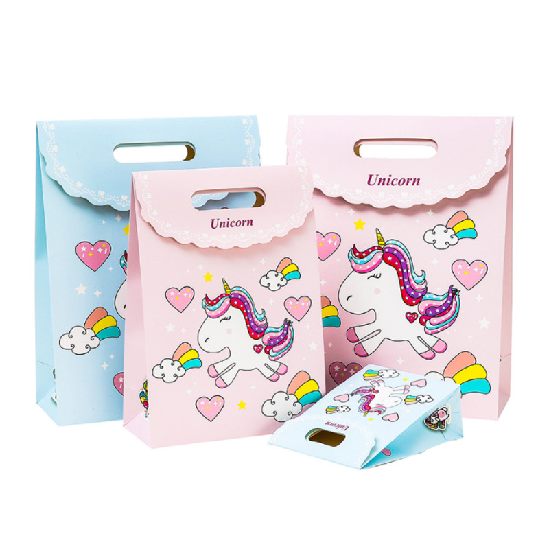 现货毕业开学独角兽纸袋幼儿园小学文具礼物袋子玩具手提袋批发