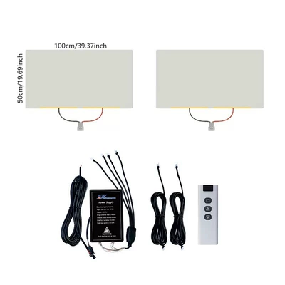 Foreign Trade Cross-Border Automotive Smart Atomization Pdlc Dimming Film, Electrically Controlled Car Window Glass Film, Heat Insulation Remote Control Privacy Film (Automotive Film) - car-window-100cm50cm-white-set-of-2