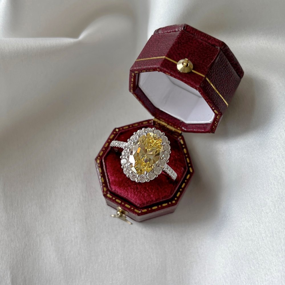 Fashion Oval Sterling Silver Plating Inlay Zircon Rings 1 Piece