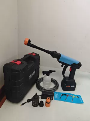 Lithium Battery Electric Charging – High pressure car wash water gun - 563654-blue-15-cell-electric-tool-box-deluxe-version-5m-water-pipes