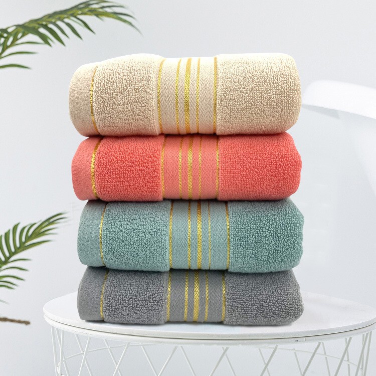 Towel Pure Cotton Household Adult Face Towel Absorbent Gold Silk Broken Gift Towel Custom Embroidered Logo