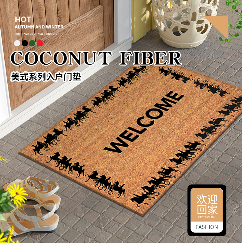 Cross-Border Entrance Door Mats Factory Wholesale Amazon Foyer Mats Welcome Series Stain-Resistant Mats Amazon