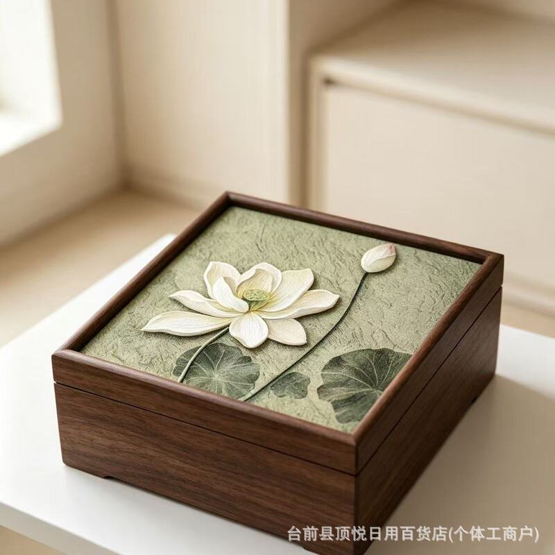 In-stock vintage wooden begonia flower glass storage box, decorative desktop flip-top wooden box, jewelry box, wooden box for cross-border trade In-stock vintage wooden begonia flower glass storage box, decorative desktop flip-top wooden box, jewelry box, wooden box for cross-border trade