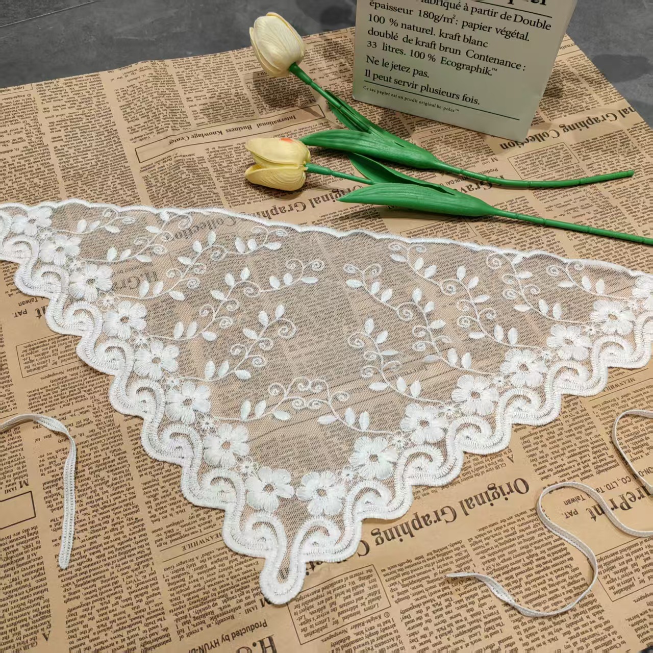 Lace tie turbanes dulces jeans accesorios de combinación