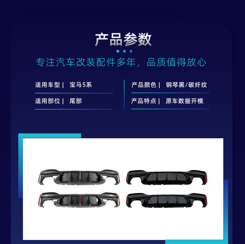 Suitable for Bmw 5 Series G30 G31 m Sport 2018-2023 M5 Model Rear Lip Spoiler Modification