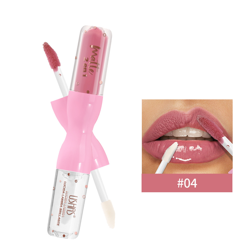 USHAS Cosméticos transfronterizos 12 colores lipstick mate lipstick esmalte fácil de colorear sin taza de lipstick al por mayor