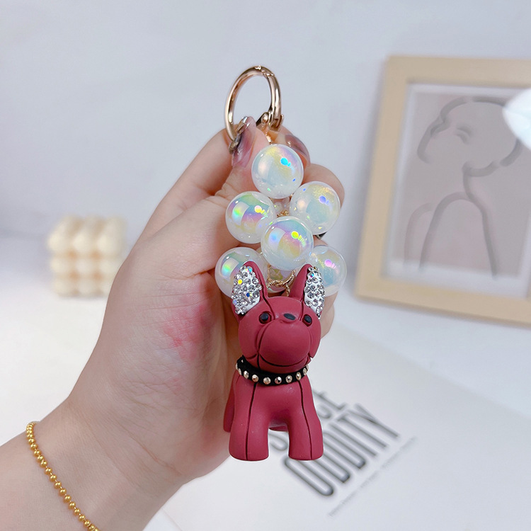 Cuentas personalizadas uva cadena perro llavero creativo muñeca diamante bolsa colgante coche regalo