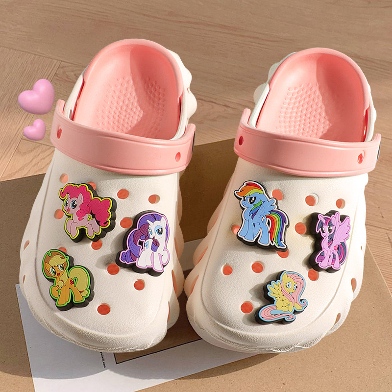 Xiaoma Baoli 30-39 yardas para niñas y damas zapatos con agujeros dibujos animados antideslizantes de fondo suave zapatos para padres e hijos de playa en nombre del cabello