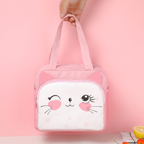 Wholesale cute pet lunch bag portable insulated lunch box bag cartoon student lunch bag with printable LOGO