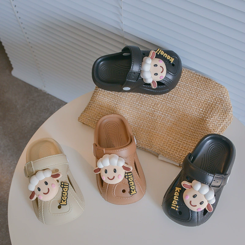 Детские летние холодные тапочки с толстой подошной нескользкие детские пляжные туфли