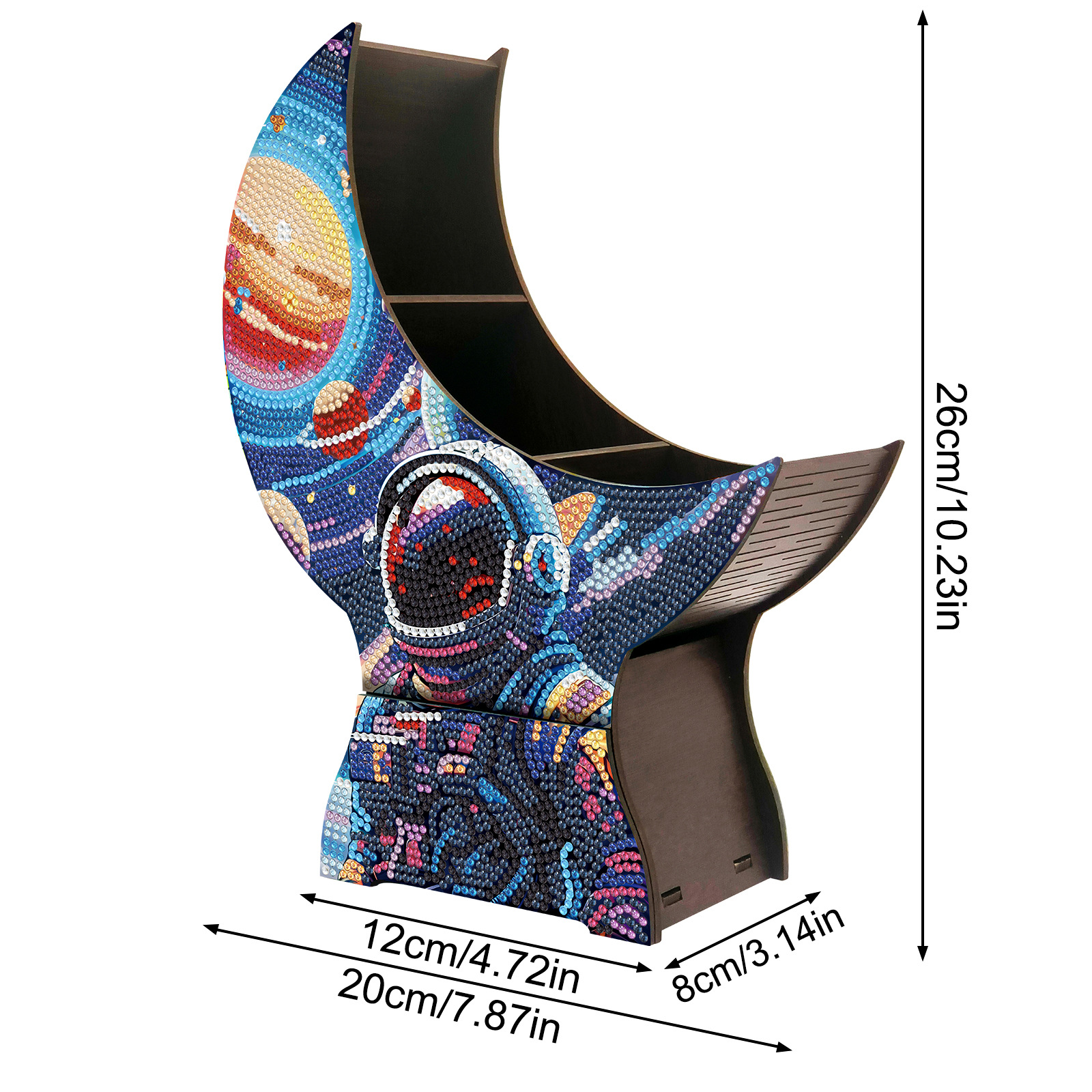 Explosiones transfronterizas de pintura de diamantes hechas a mano DIY caja de almacenamiento de ventilador de luna con cajón decoración de escritorio distribuible