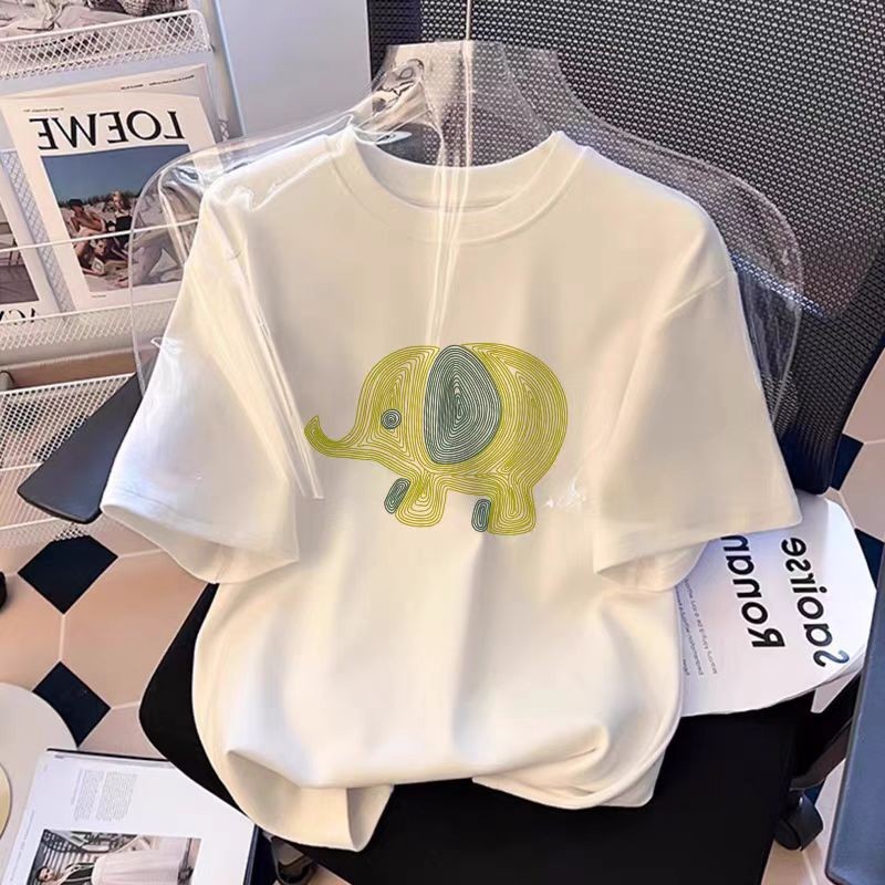 White Cotton Women's Short-Sleeved T-Shirt 2025 Summer New Loose Top Girls Clothes Summer Clothes