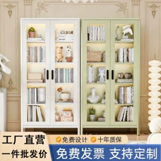 简约钢制书柜餐边柜高脚柜工业风斗柜阳台柜飘窗柜矮柜收纳柜厨柜